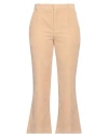 Chloé Front-pleated Cropped Pants In Beige