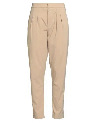 Chloé Woman Pants Sand Size 8 Virgin Wool, Elastane