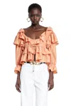 Chloé Top With Coral Colour Silk Bow In Pink