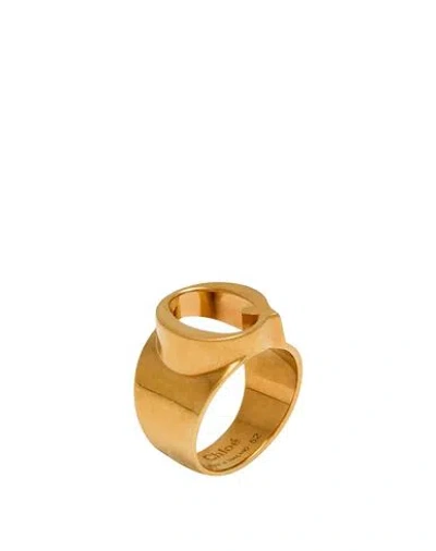 Chloé Woman Ring Gold Size 6.75 Brass In Pattern
