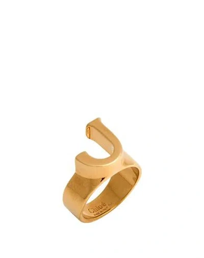Chloé Woman Ring Gold Size 6.75 Brass