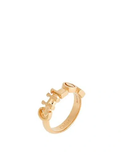 Chloé Woman Ring Gold Size 7.75 Brass