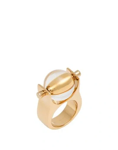 Chloé Woman Ring Gold Size 7.75 Brass, Glass