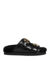 Chloé Nil Shearling-lined Leather Sandals In Black