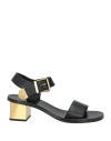 Chloé Rebecca Embellished Leather Sandals In Black