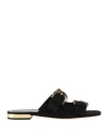 Chloé Woman Sandals Black Size 8 Leather In Black