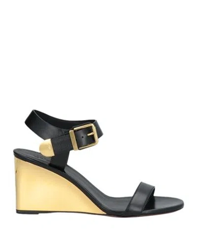 Chloé Rebecca 70mm Wedge Sandals In Black