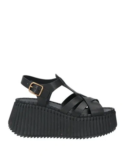 Chloé Woman Sandals Black Size 9 Leather