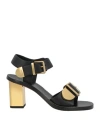 Chloé Rebecca Leather Buckle Sandals In Black