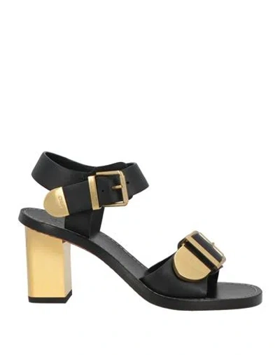Chloé Woman Sandals Black Size 9.5 Leather