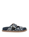Chloé Rebecca Slide Blue Size 7 100% Calf-skin Leather In Blue