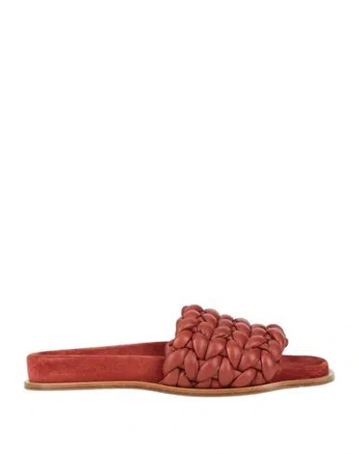 Chloé Woman Sandals Brick Size 7 Soft Leather In Red