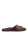 Chloé Woman Sandals Burgundy Size 6 Leather In Multi