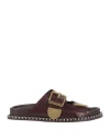 Chloé Logo Engraved Buckled Sandals In Red