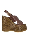 Chloé Woman Sandals Dark Brown Size 8 Leather
