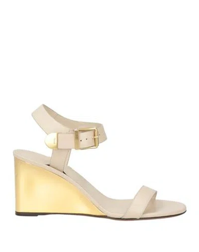 Chloé Rebecca Pearl-coloured Leather Sandal In Beige