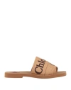 Chloé Woman Sandals Light Brown Size 5 Textile Fibers In Beige