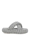 Chloé Woman Sandals Light Grey Size 8 Textile Fibers In Animal Print