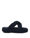 Chloé Woman Sandals Navy Size 8 Textile Fibers In Multi