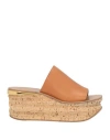 Chloé Woman Sandals Tan Size 5 Soft Leather In Brown