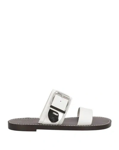 Chloé Woman Sandals White Size 7 Leather