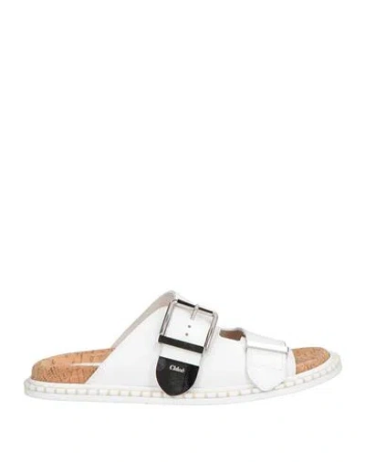 Chloé Women's Rebecca Slip-on Slides In Brilliant White