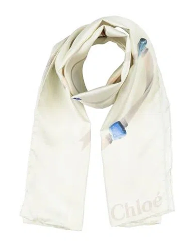 Chloé Woman Scarf Ivory Size - Silk In White