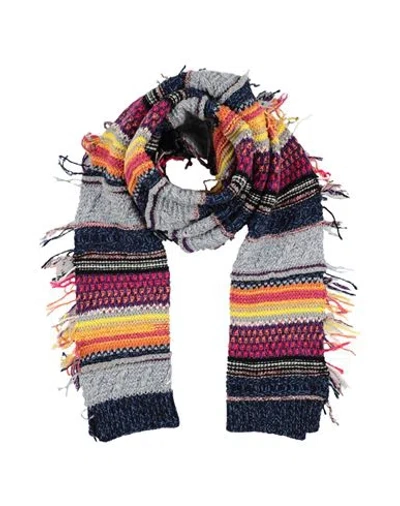 Chloé Woman Scarf Midnight Blue Size - Cashmere, Wool In Multi