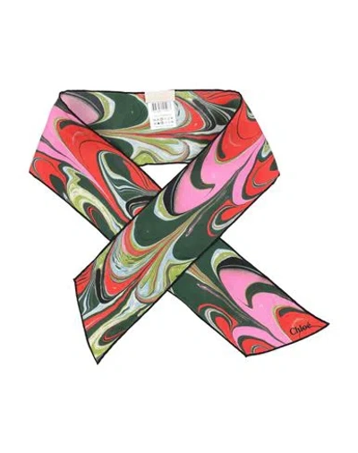 Chloé Woman Scarf Military Green Size - Silk