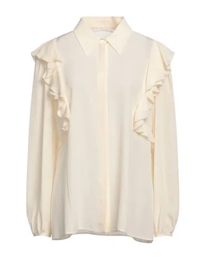 Chloé Woman Shirt Cream Size 12 Silk In White