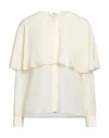 Chloé Silk Shirt With Flowing Cape Overlay In White