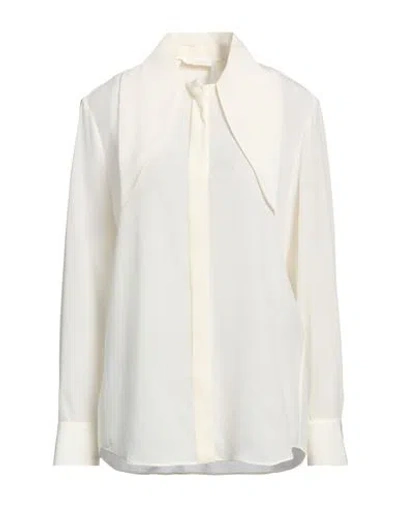 Chloé Woman Shirt Cream Size 8 Silk In White