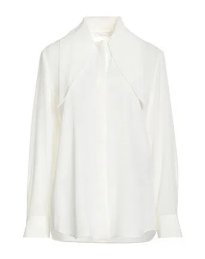 Chloé Woman Shirt Ivory Size 10 Silk In White