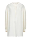 Chloé Cream White Loose Blouse With Drawstring In White