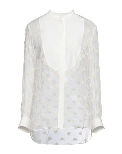 Chloé Woman Shirt Ivory Size 6 Silk, Wool, Ceramic In White