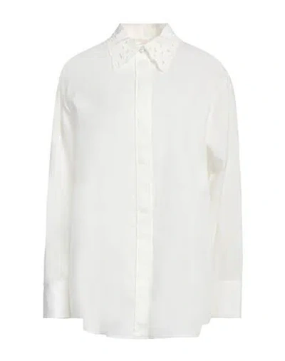 Chloé Woman Shirt White Size 6 Linen, Cotton, Polyester