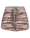 Chloé Woman Shorts & Bermuda Shorts Brown Size M Cashmere, Wool