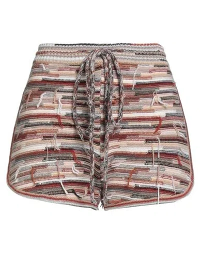 Chloé Woman Shorts & Bermuda Shorts Brown Size M Cashmere, Wool