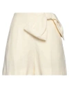 Chloé Bow Detail Linen Shorts Coconut Milk In White
