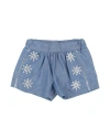 Chloé Denims Effect Short With Perforated Detail In Blue