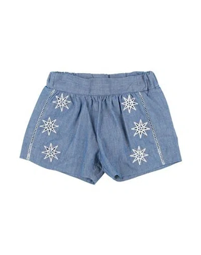 Chloé Woman Shorts & Bermuda Shorts Slate Blue Size 9 Cotton