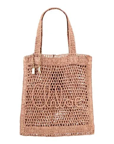 Chloé Woman Shoulder Bag Camel Size - Natural Fibers In Sand