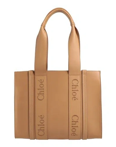 Chloé Woman Shoulder Bag Camel Size - Soft Leather In Beige