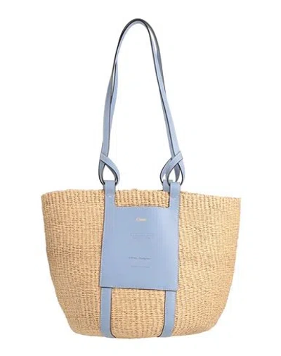Chloé Woman Shoulder Bag Light Blue Size - Paper, Calfskin
