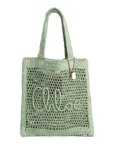 Chloé Woman Shoulder Bag Sage Green Size - Natural Fibers