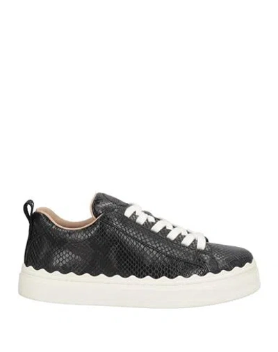 Chloé Woman Sneakers Black Size 8 Sheepskin