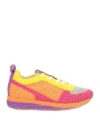 Chloé Woman Sneakers Orange Size 5 Leather, Textile Fibers In Orange