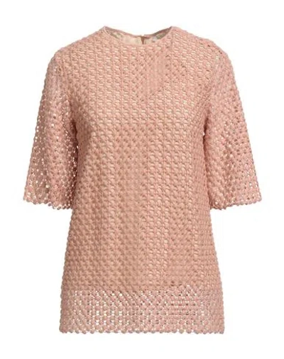 Chloé Woman Sweater Antique Rose Size 8 Wool, Cotton
