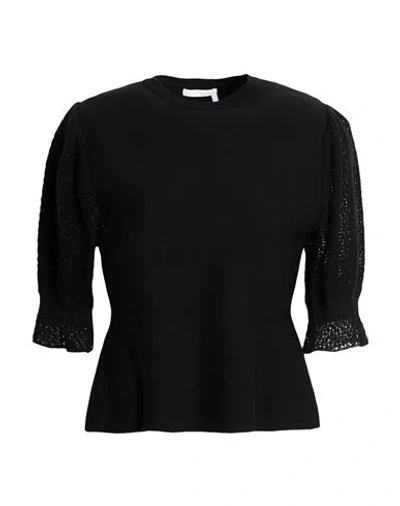 Chloé Woman Sweater Black Size L Wool, Cashmere, Polyamide, Elastane