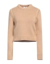 Chloé Woman Sweater Camel Size L Cotton, Cashmere In Beige